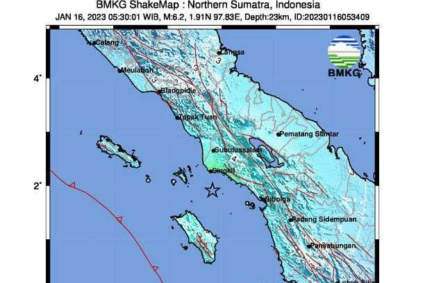 Aceh Singkil Diguncang Gempa M6,2 Terasa di Empat Kabupaten