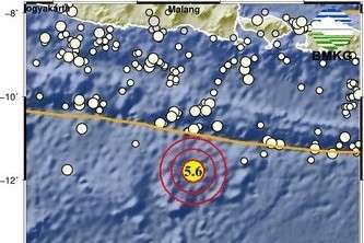 Gempa M5,6 Berpusat di Samudra Hindia Selatan Guncang Bali