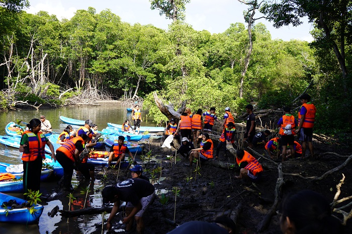 Puluhan Pelajar dan Komunitas Anak Muda Jakarta-Bali Hijaukan Ekowisata Mangrove Batu Lumbang