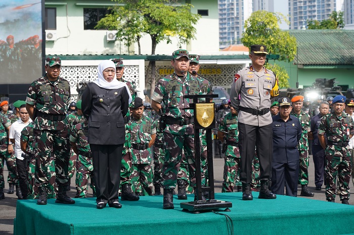 Pimpin Apel Gelar Pasukan, Pangdam Brawijaya Ingin Pastikan Pemilu Berlangsung Damai Aman dan Tertib