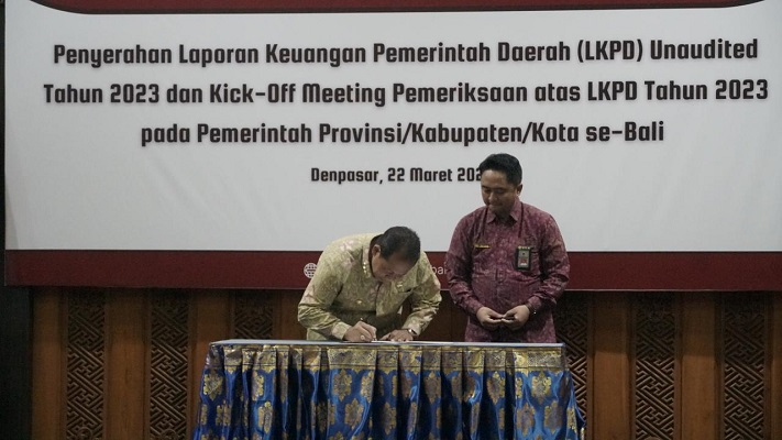 BPK RI Terima LKPD Unaudited Pemprov Bali Tahun 2023, Harapkan Tidak Ada Kesalahan Penganggaran Maupun Pengelolaan Aset daerah