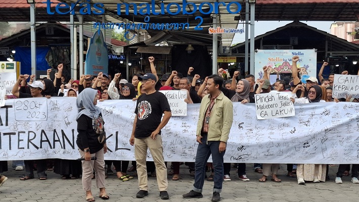 Demo PKL Teras Malioboro 2, Pedagang: Bukan Tolak Relokasi, Kami Minta Rembug Bareng