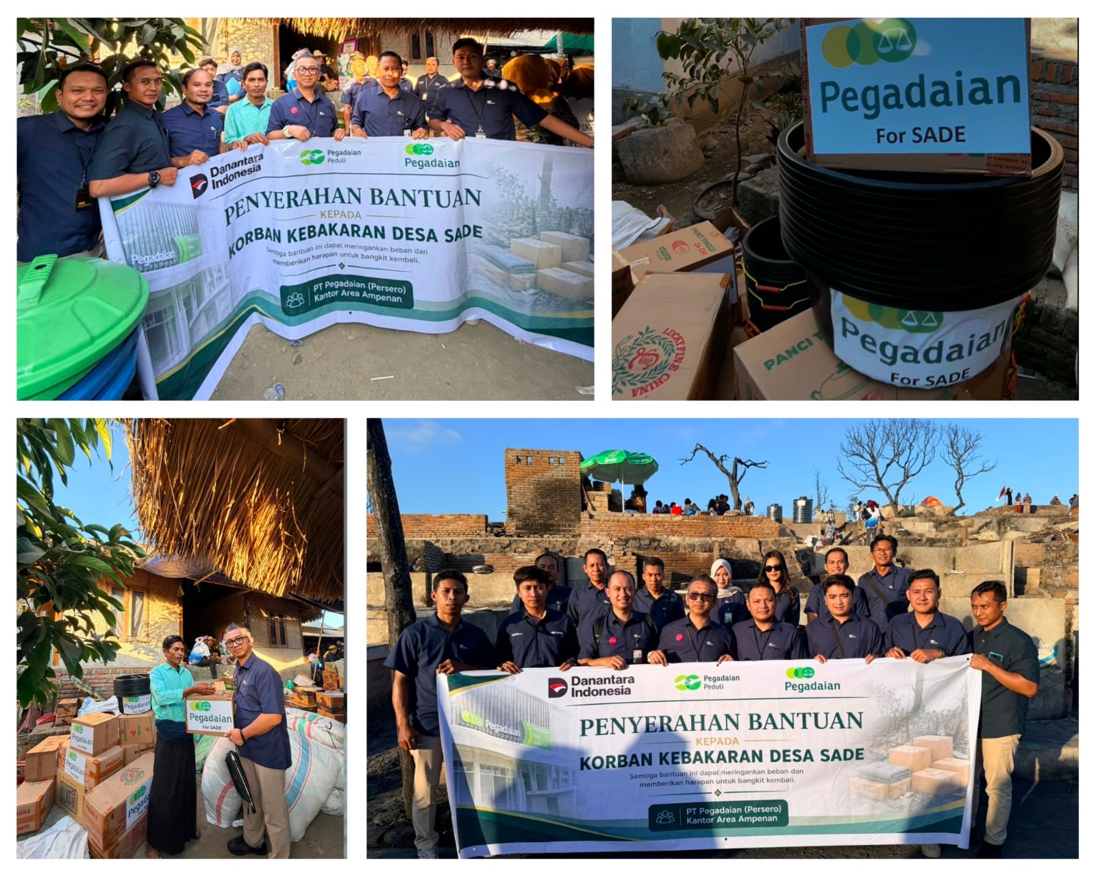 PT Pegadaian Salurkan Bantuan Tahap Kedua untuk Korban Kebakaran Desa Adat Sade Lombok Tengah