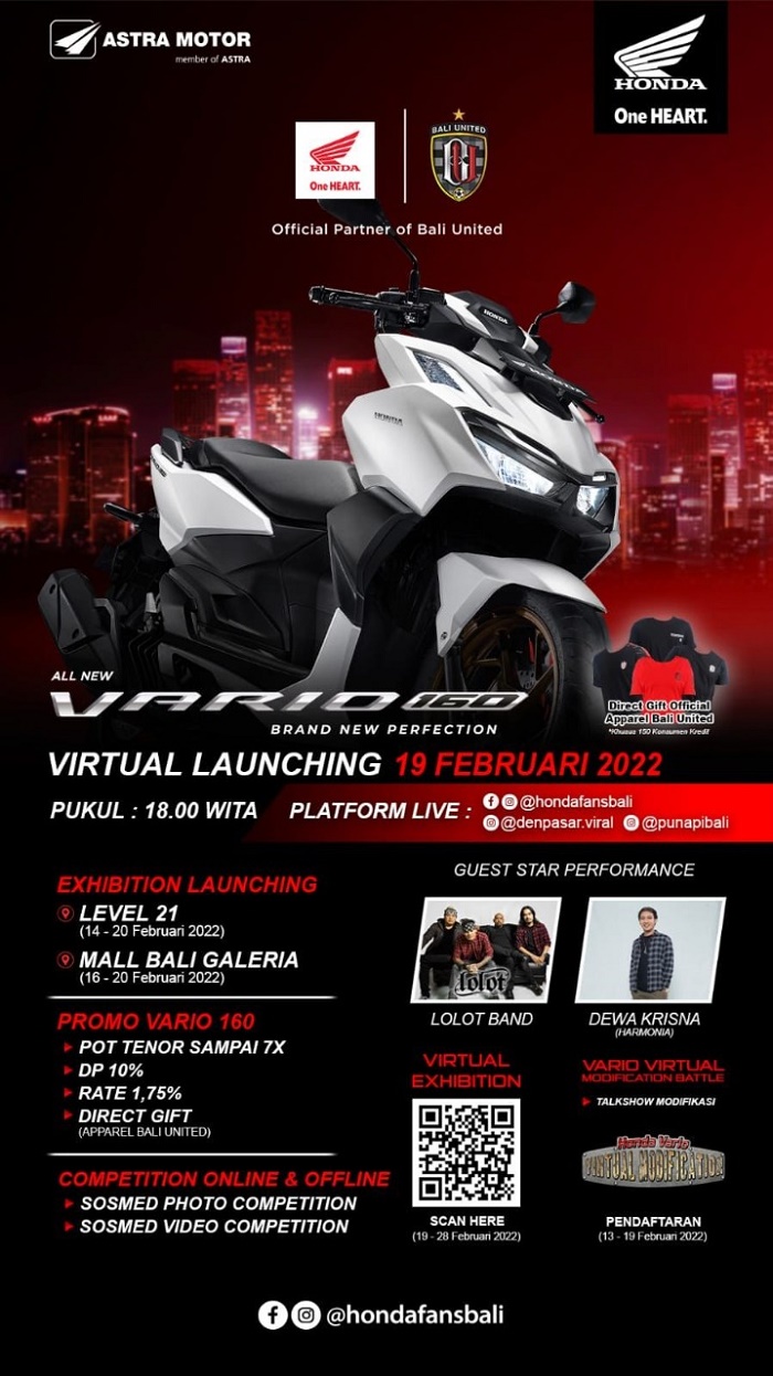 Virtual Launching, Skutik Premium Sporti All New Honda Vario 160 Sapa Bali