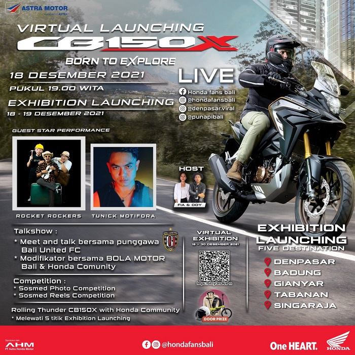 Astra Motor Bali Launching Sport Adventure Touring New CB150X secara Virtual