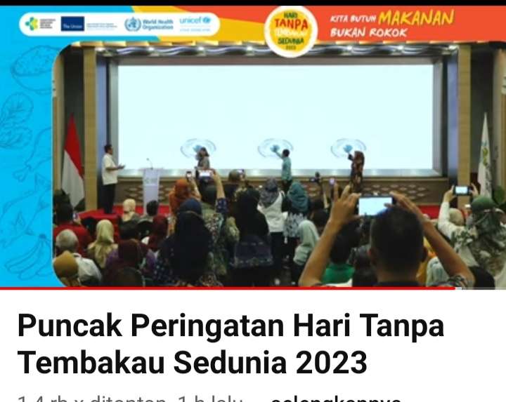 Puncak HTTS , Suara Anak Sehat Tanpa Rokok Dideklarasikan