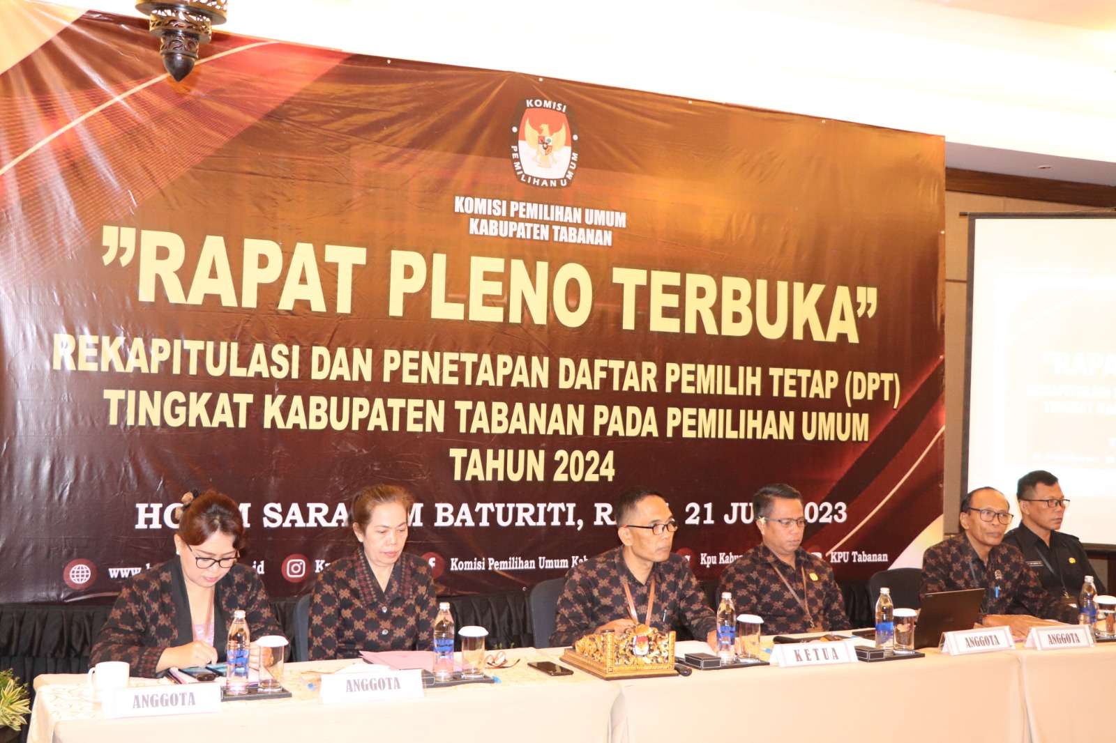 KPU Tabanan Tetapkan Angka Cantik di Pemilu 2024, DPT 372.372 Pemilih