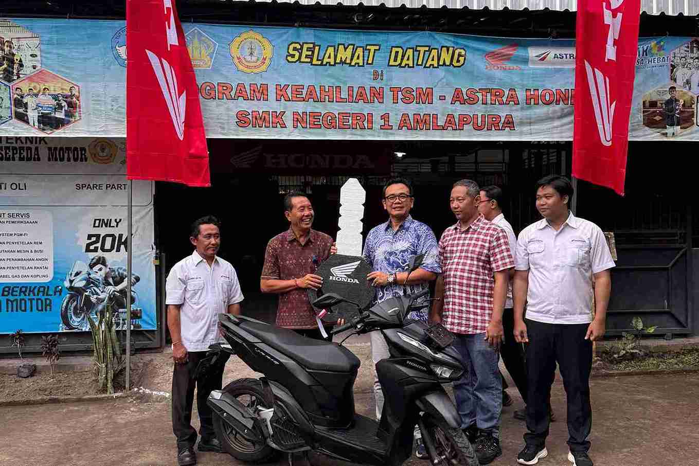 Astra Motor Bali Resmikan TUK Grade A+ di SMK Negeri 1 Amlapura, Cetak Generasi Mekanik Muda Berstandar Honda