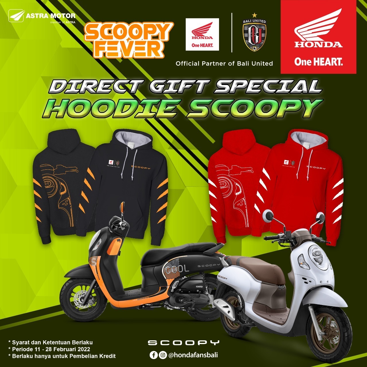 Astra Motor Bali Siapkan Direct Gift Spesial Hoodie Scoopy di Bulan Kasih Sayang