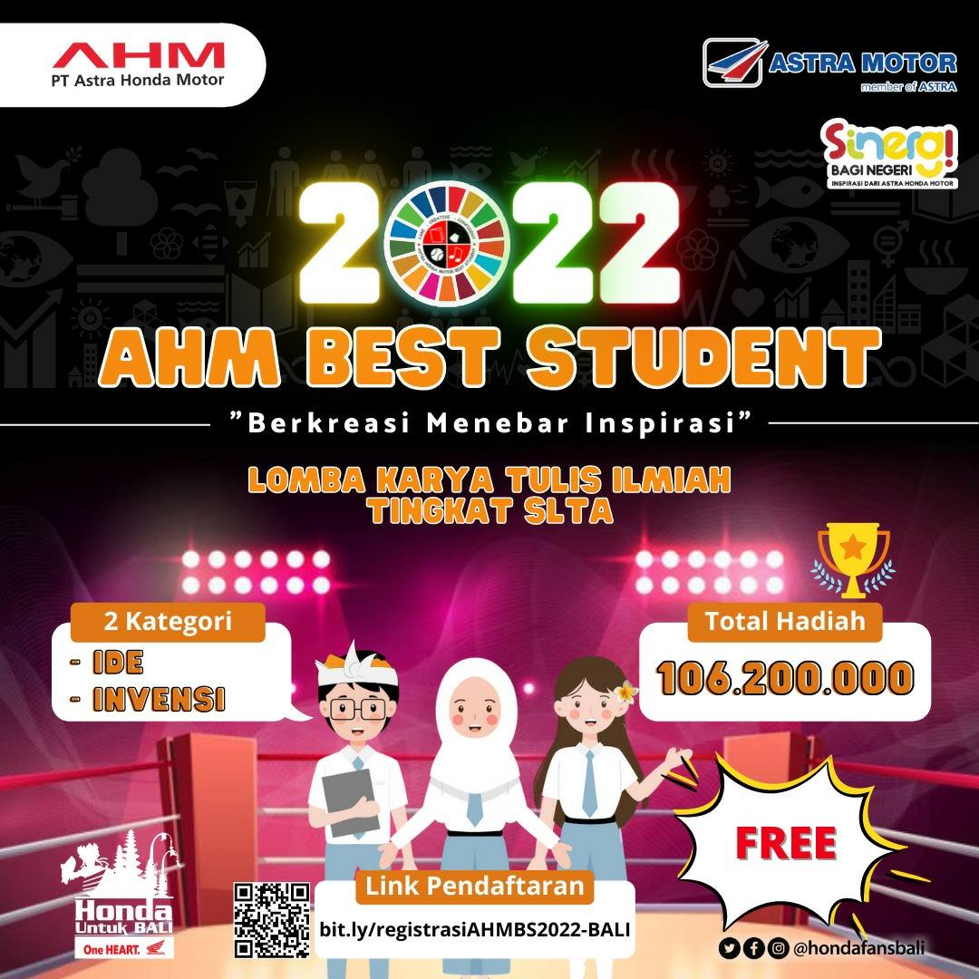 AHM Best Student 2022, Ajak Siswa SMA Multitalenta Berkompetisi Karya Tulis Ilmiah