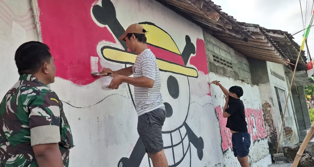 Mural One Piece di Sleman Dihapus karena Penggunaan Bendera Merah Putih