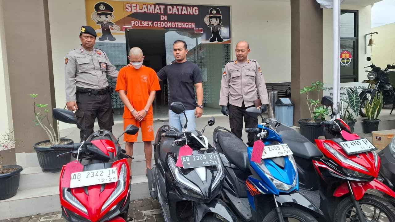 Seorang Residivis Ditangkap karena Gelapkan 4 Sepeda Motor di Yogyakarta