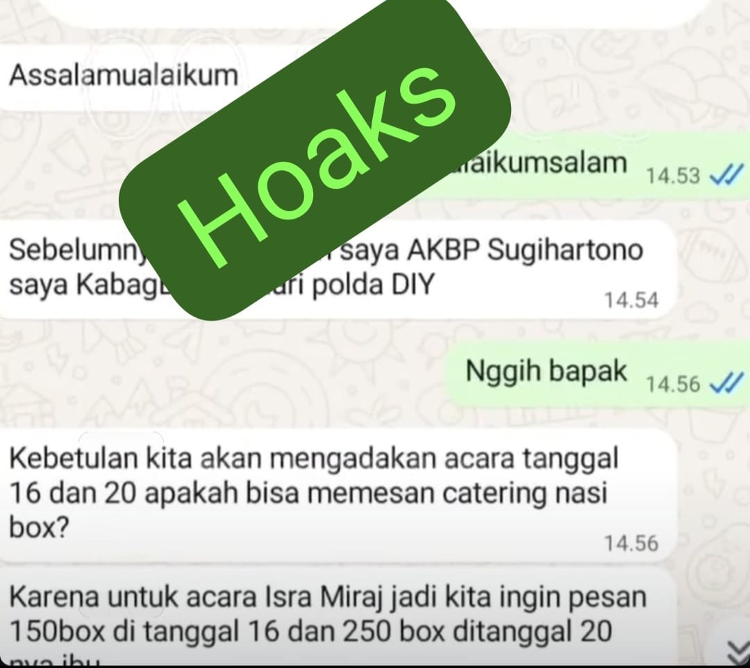 Waspada Penipuan! Nama Pejabat Polda DIY Dicatut untuk Order Katering Fiktif