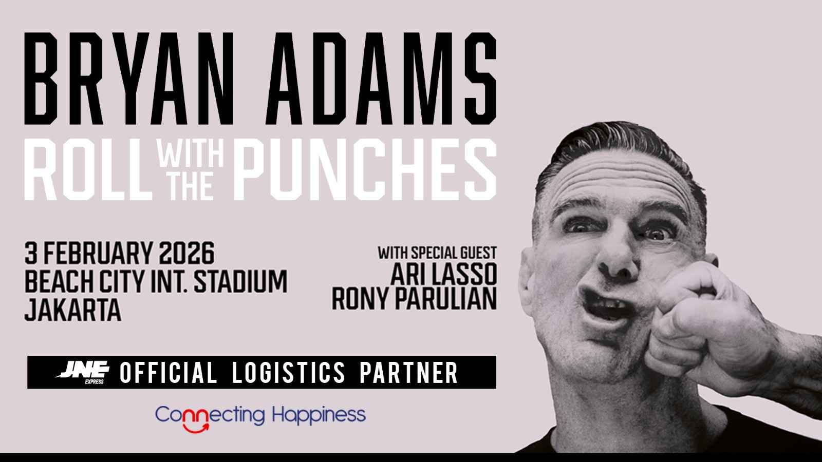 JNE Dukung Industri Kreatif, Jadi Official Logistics Partner Konser Bryan Adams di Jakarta