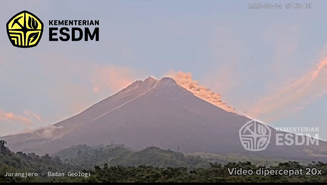 Gunung Merapi Luncurkan Awan Panas Guguran Sejauh 1,5 Km ke Selatan