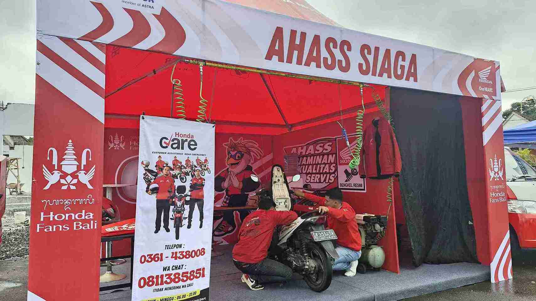 Posko Honda Care 24 Jam di Pura Besakih, Jaminan Aman bagi Pemedek