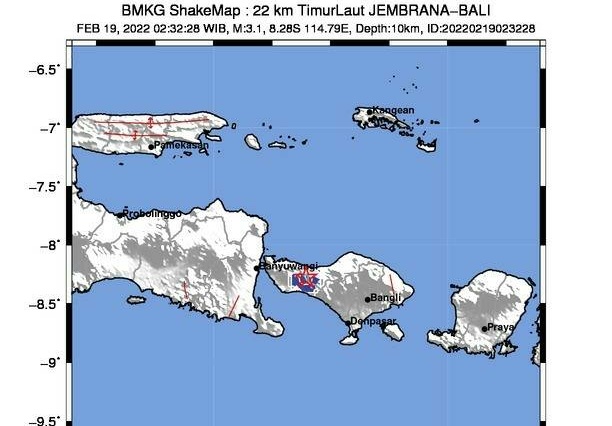 Buleleng Diguncang GempaBumi Tektonik Bersusulan M 3,1