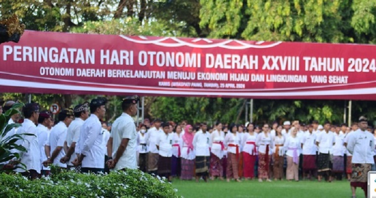 Pimpin Apel Hari Otonomi Daerah ke-28, Pj Gubernur Bali Sampaikan Pesan Mendagari