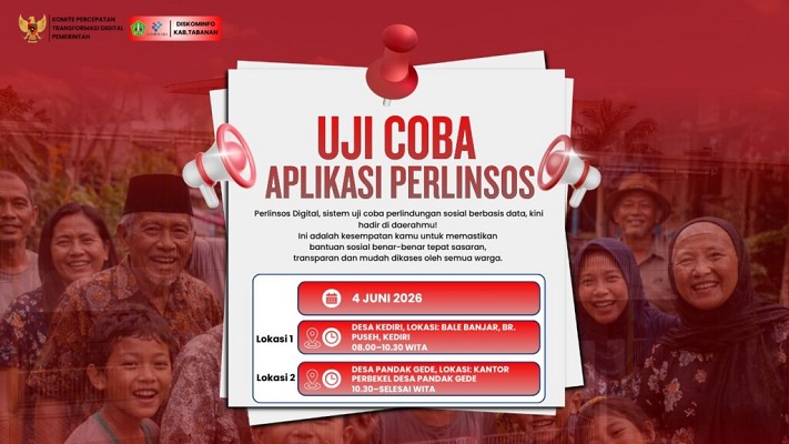 Uji Coba Parlinsos Digital, Tabanan Dorong Tata Kelola Bansos Modern dan Akuntabel