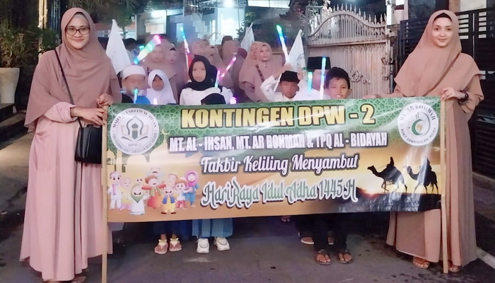 Majelis Taklim dan Anak-anak TPQ Perumnas BSI Takbir Keliling Sambut Iduladha