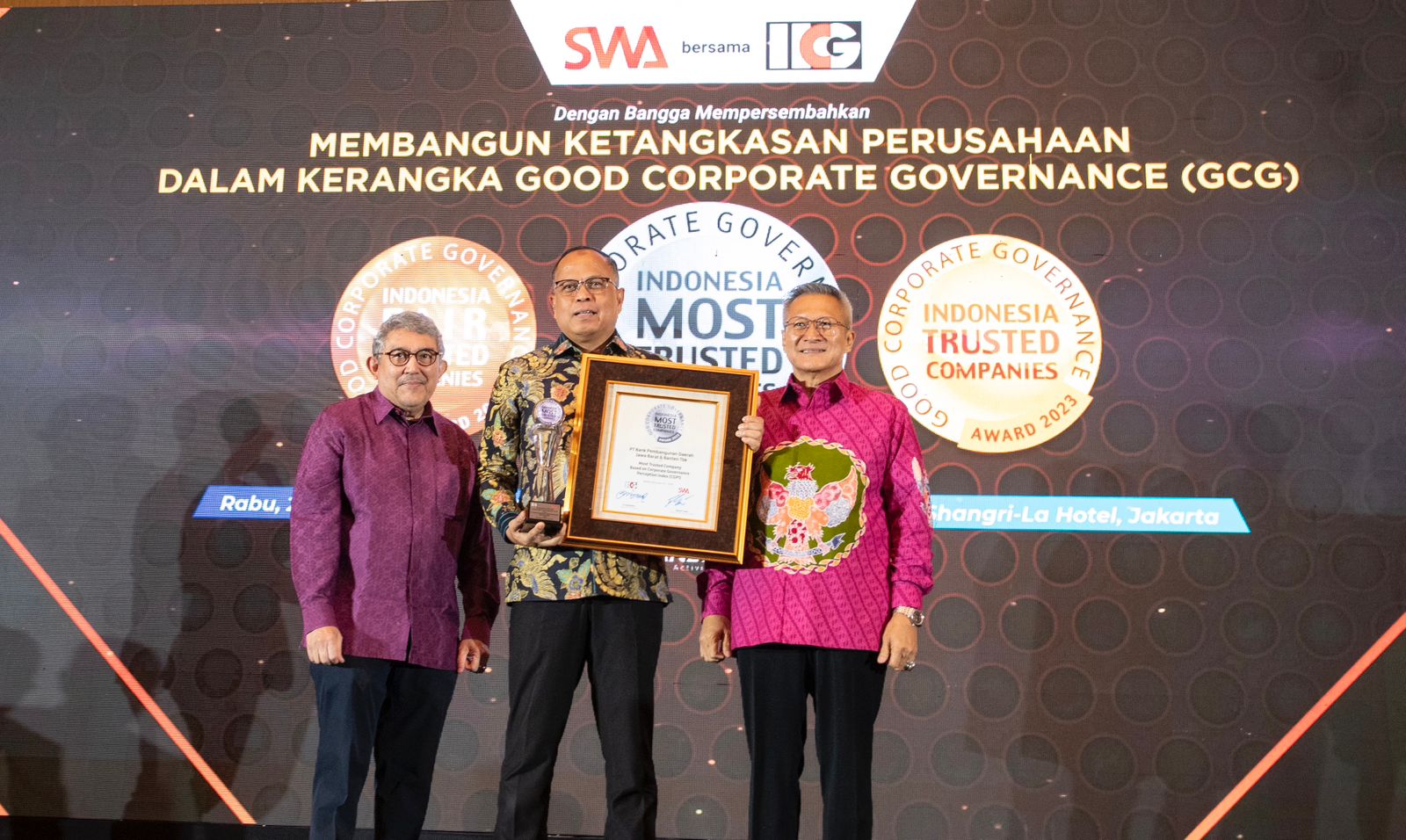 Jadikan GCG Fondasi Bisnis, Bank bjb Raih Penghargaan Ajang CGPI Award 2023